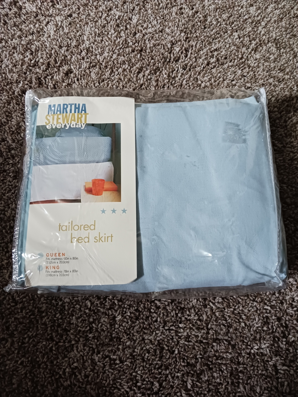 Martha Stewart Light Blue Tailored Bed Skirt